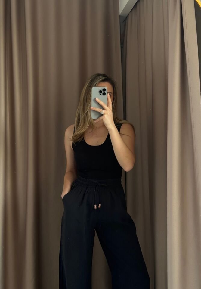 Beli Lastikli Boncuk Detaylı  Pantolon Naturel