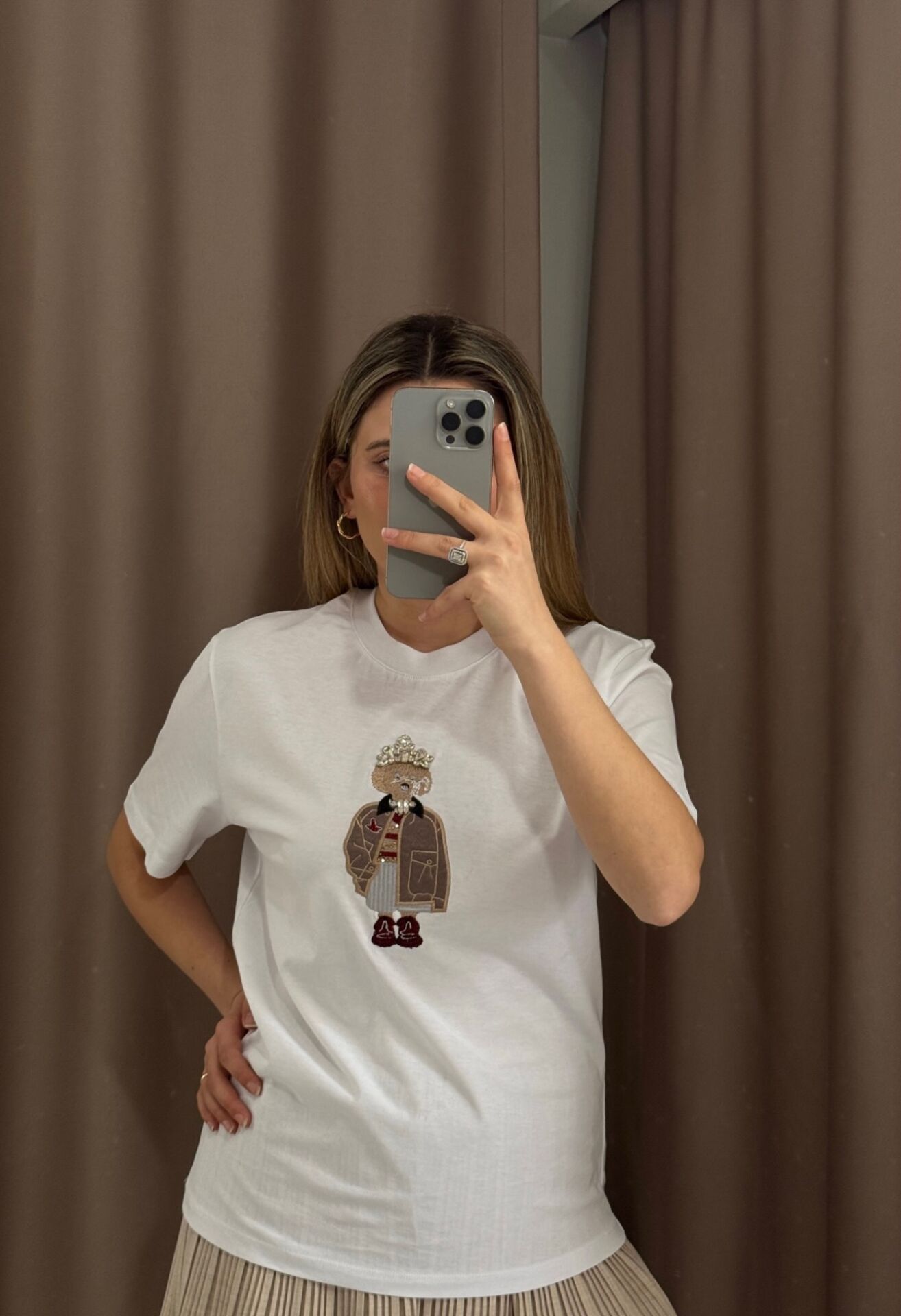 Kristal Taçlı Teddy Nakışlı Tshırt