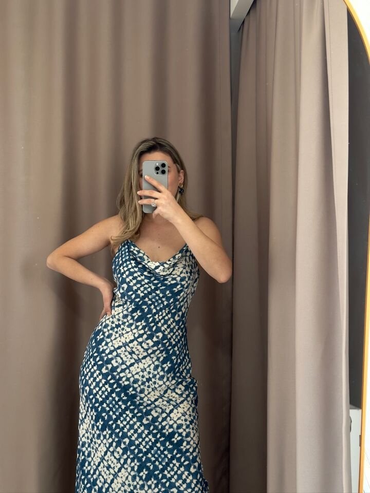 Zara Batik Desenli Sırt Dekolteli Elbise