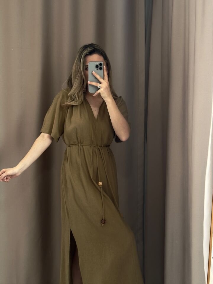 Zara Boncuk Detaylı Dokulu Elbise