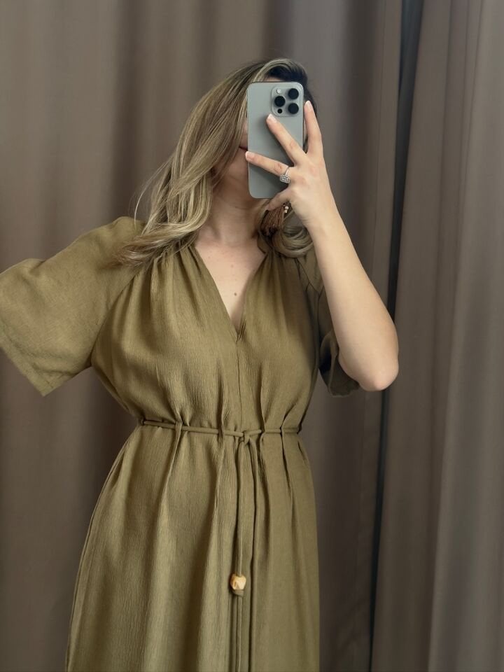 Zara Boncuk Detaylı Dokulu Elbise