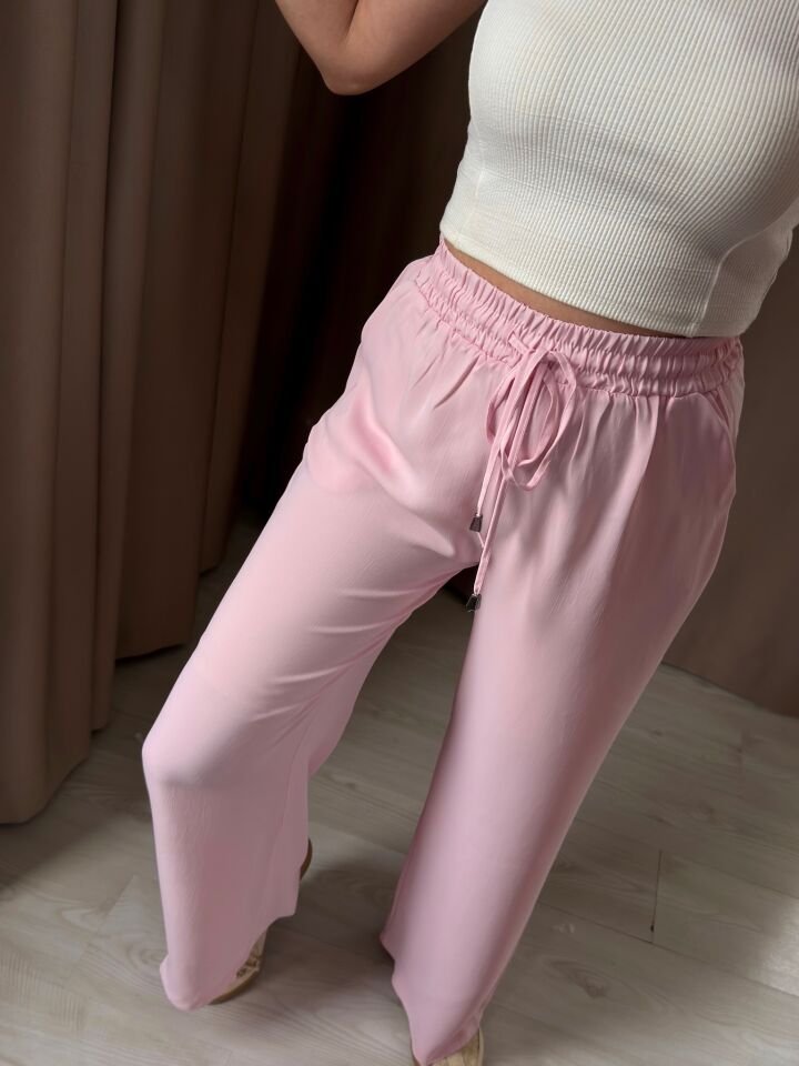 Beli Lastikli  Pantolon S - 36 - AÇIK PEMBE
