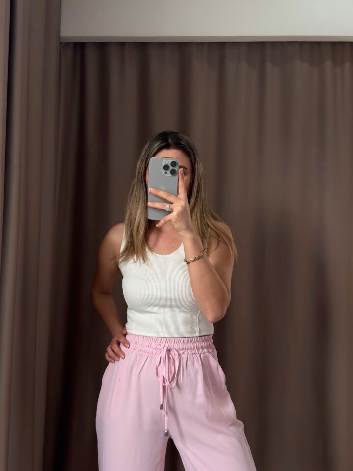Beli Lastikli  Pantolon S - 36 - AÇIK PEMBE