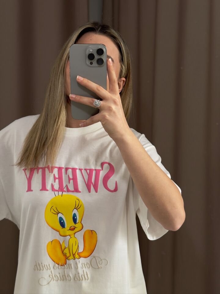 Disney Lisanslı Tweety Baskılı Tişört