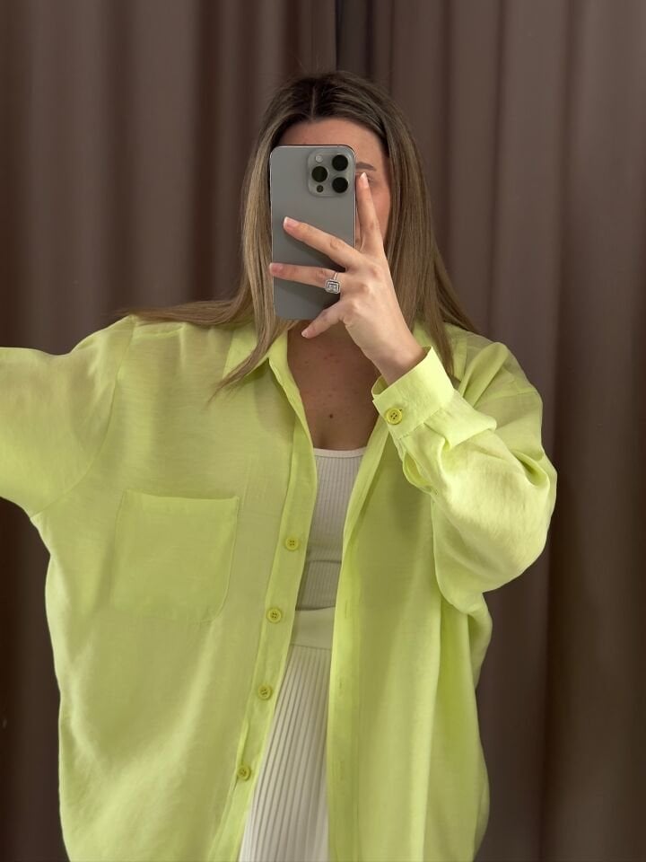 Düşük omuz oversize mevsimlik gömlek