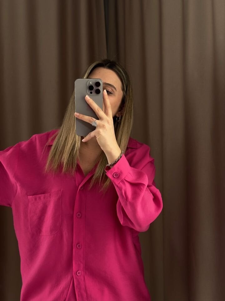 Düşük omuz oversize mevsimlik gömlek
